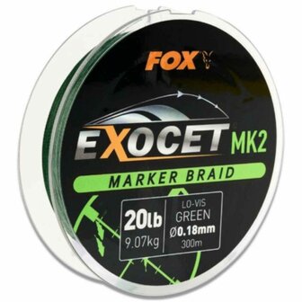 MK2 Marker Braid 20LB X300M Green Exocet Fox