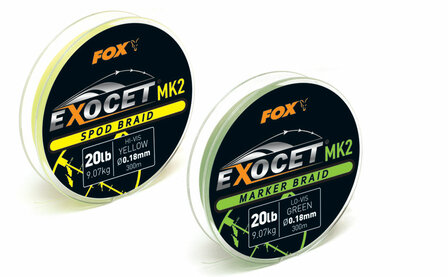 MK2 Marker Braid 20LB X300M Green Exocet Fox Mix