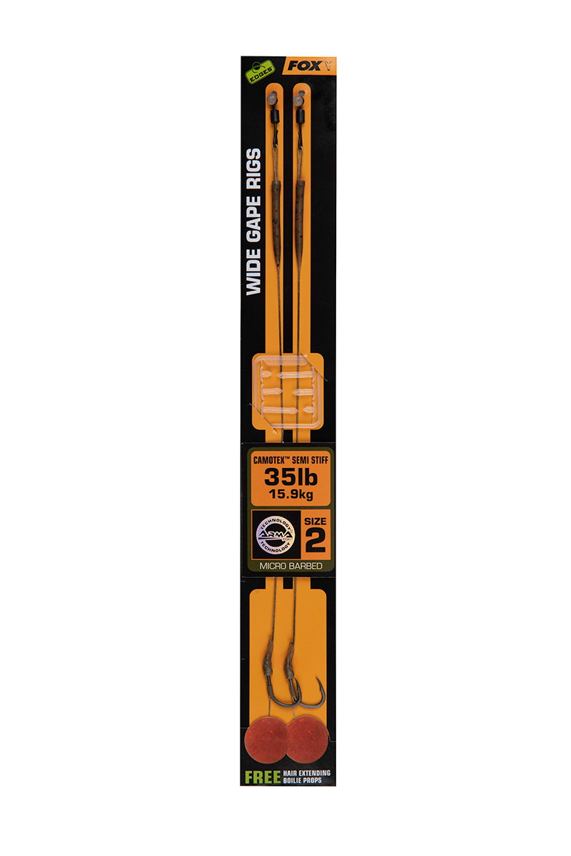  Wid Gape Camotex Semi Stiff Ready Rigs Edges Fox Size 2 (X2)