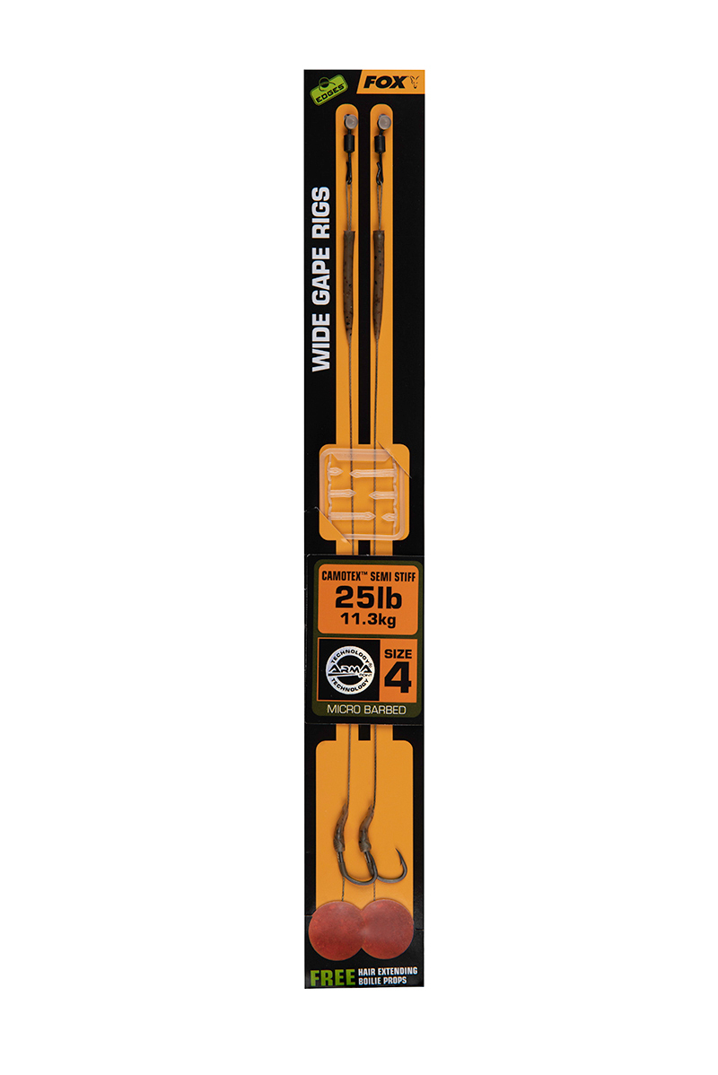 Wid Gape Camotex Semi Stiff Ready Rigs Edges Fox Size 4 (X2)