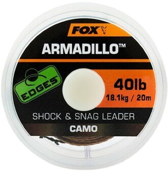 Camo Shock &amp; Snag Leader - 20M Armadillo Edges Fox