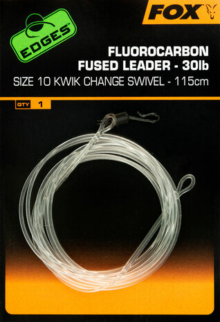Fluorocarbon Fused Leader Kwick Change Swivel 30LB Fox Edges