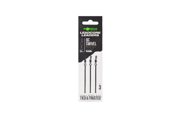 Kable Leadcore Leader QC Swivel Weed 50cm Korda