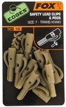 Safety Lead Clips & Pegs SZ 7 Trans Khaki X10 Edges Fox Safety Lead Clips & Pegs SZ 7 Trans Khaki X10 Edges Fox